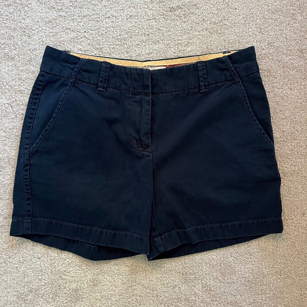 J. Crew Classic 4.75” Chino Shorts Navy Blue Size 0